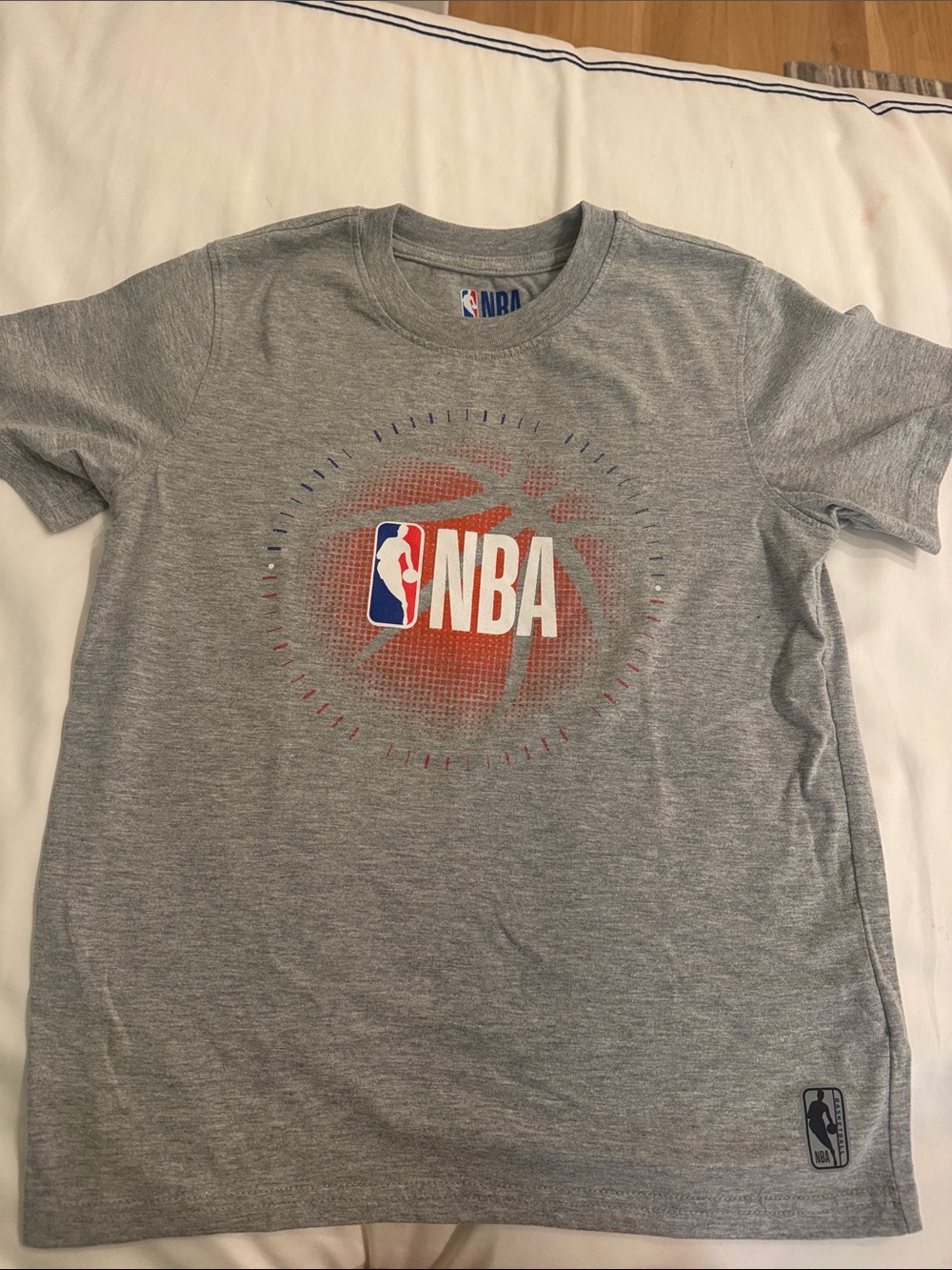 NBA Grey T-Shirt with Red and Blue Logo